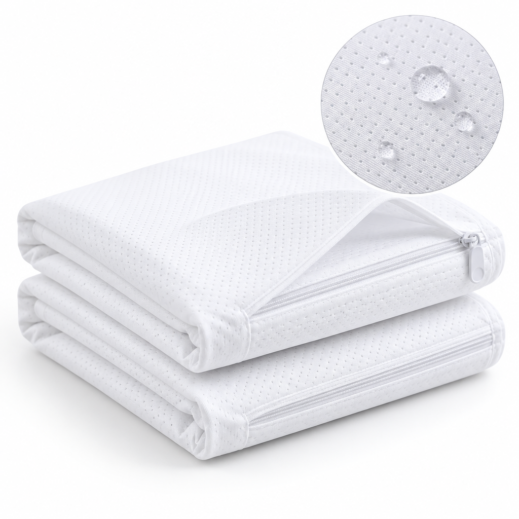 Breathable Waterproof Pillow Protector | 2-Pack, 100% Sweat-Proof, Quiet Zippered Cover