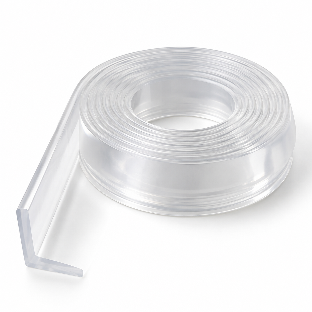 Clear Silicone Wall Corner Protector | Invisible Shock-Absorbing, Peel-and-Stick Edge Guard