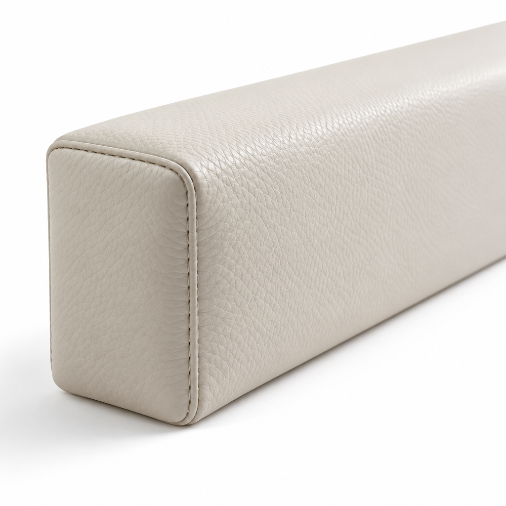 Luxury Padded Headboard Bumper | Leather-Texture Foam Cushion, Peel-and-Stick Edge Guard