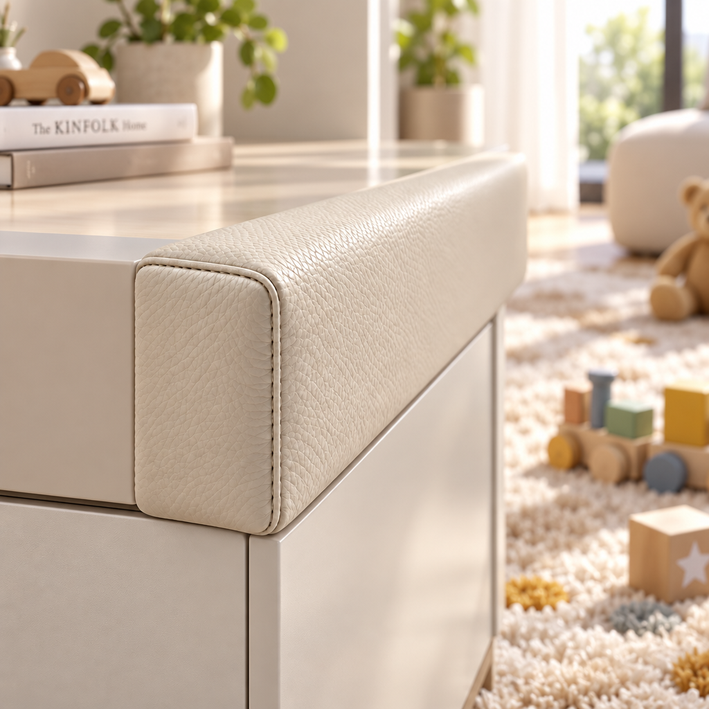 Luxury Padded Headboard Bumper | Leather-Texture Foam Cushion, Peel-and-Stick Edge Guard