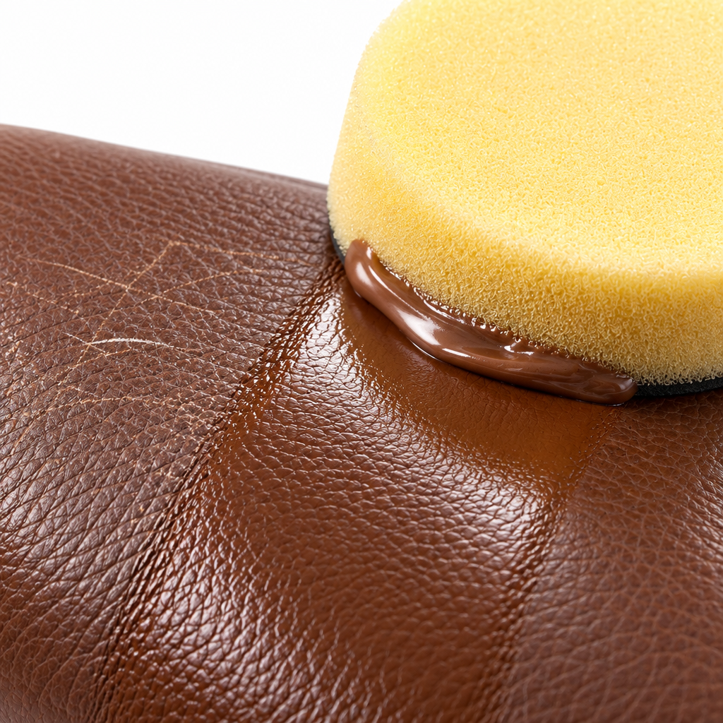 Leather Scratch & Color Repair Cream | 50g with Sponge Applicator, Restores Shine, Covers Scratches