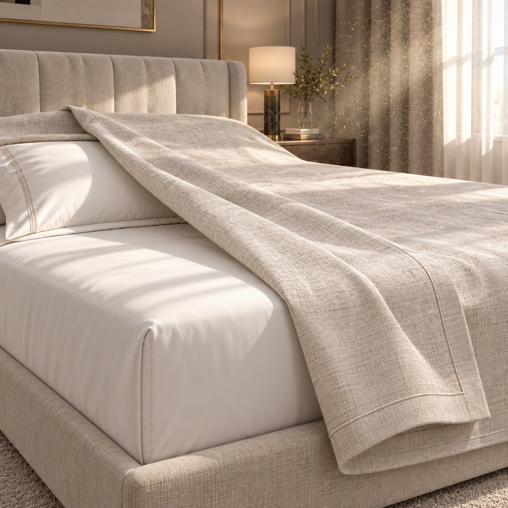 Elegant Linen Dust Cover | Breathable Natural Linen, Full-Coverage Furniture Protector, Machine Washable
