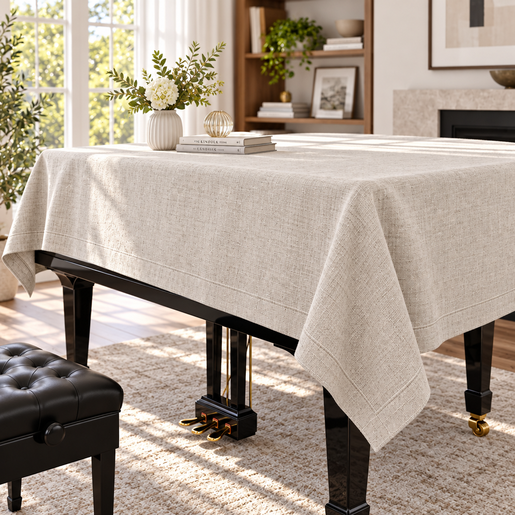 Elegant Linen Dust Cover | Breathable Natural Linen, Full-Coverage Furniture Protector, Machine Washable