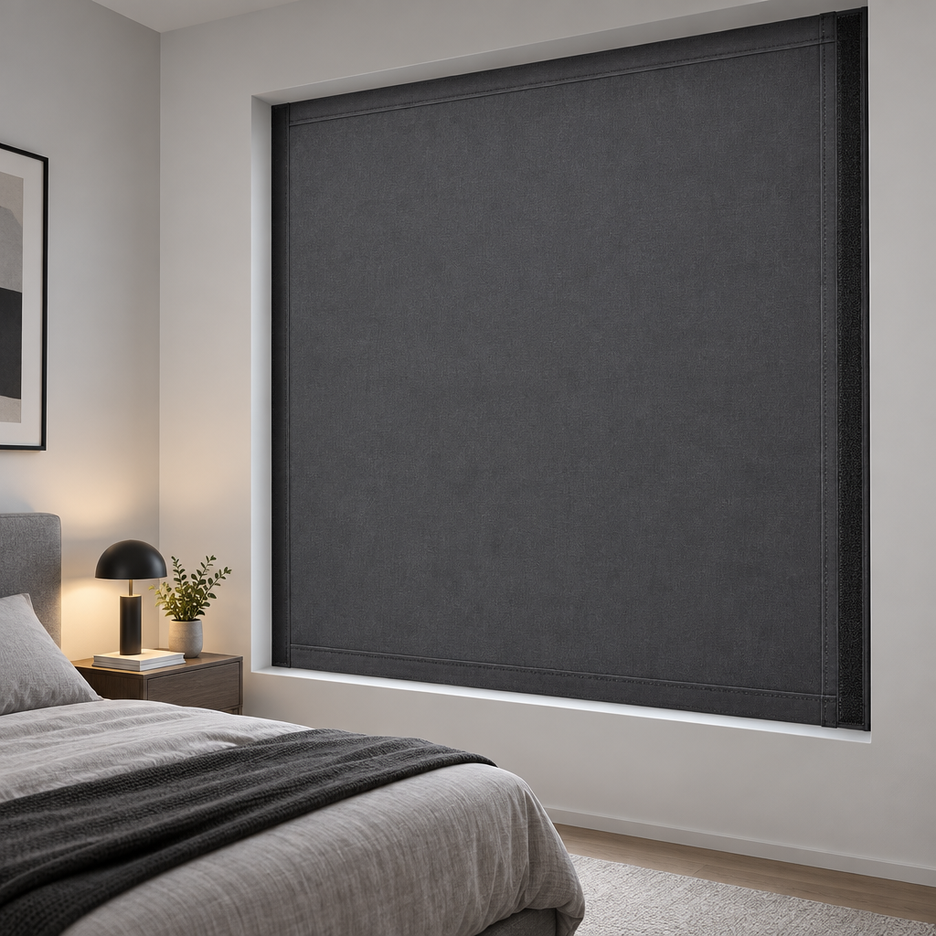 Velcro Blackout Curtain | 100% Light Blocking, Tool-Free Peel-and-Stick, Thermal Insulating