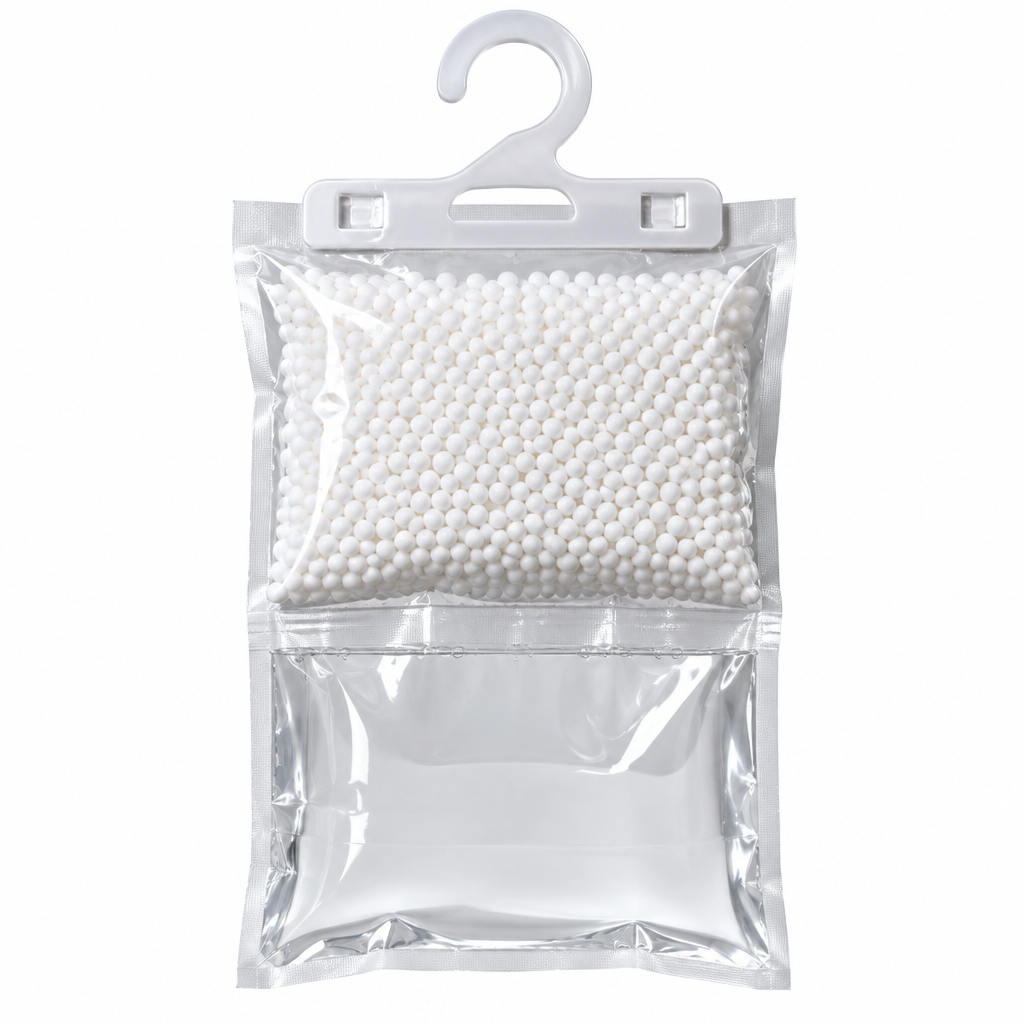 Hanging Closet Dehumidifier Bags | Visible Moisture Collection, Leak-Proof, Calcium Chloride Beads
