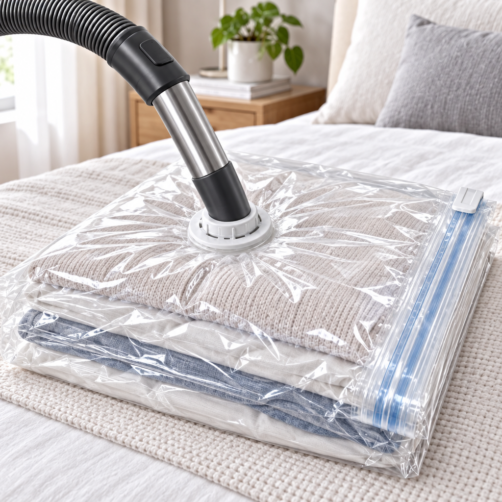 Vacuum Storage Bags | 70% Space Saving, Double-Zip Airtight Seal, Comforter & Blanket Compression