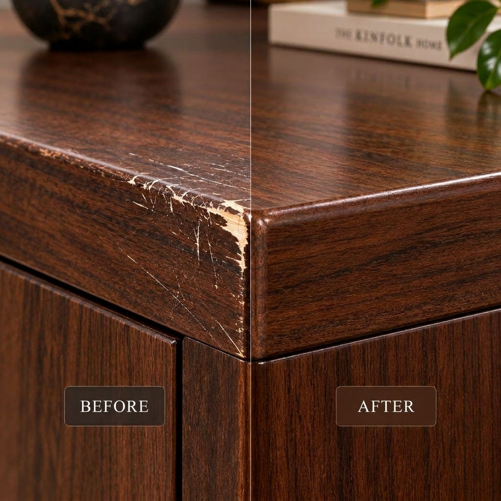 Wood Furniture Touch-Up Pen Set | 3-Color Oak Walnut Mahogany, Precision Brush Tip, Scratch & Chip Repair
